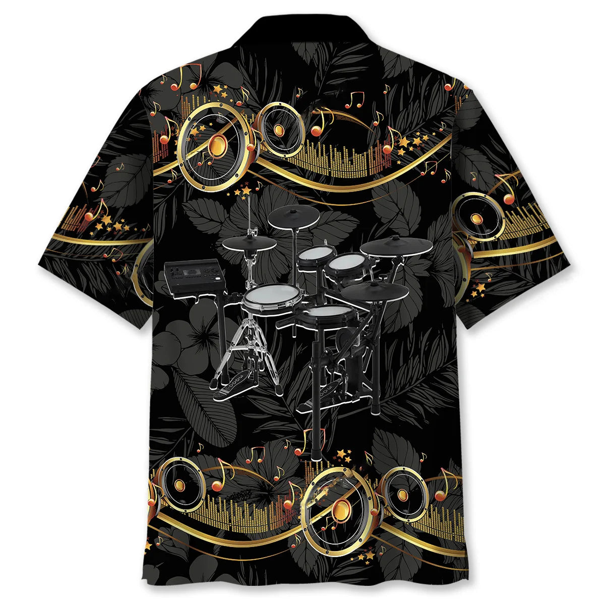Electronic Drum Set Black Music Hawaiian Shirt