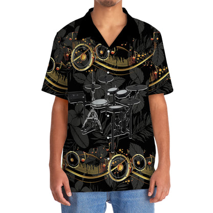 Electronic Drum Set Black Music Hawaiian Shirt