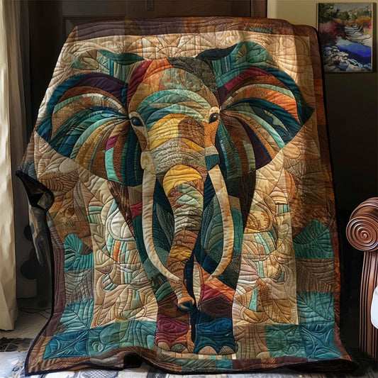 Elephant Abstract Quilt Blanket