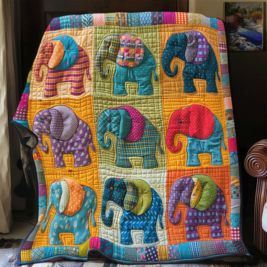 Elephant Blocks Quilt Blanket