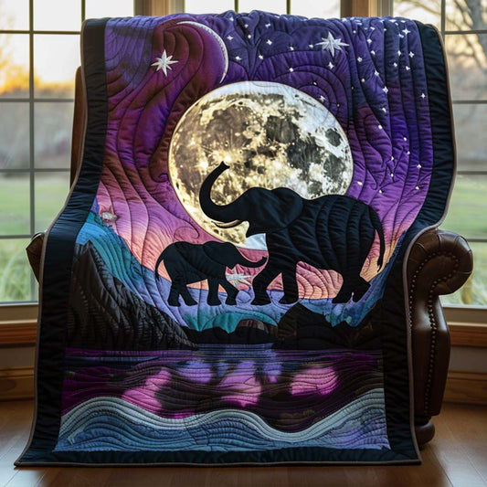 Elephant Charm Quilt Blanket - Quilted Blanket by OtterMia