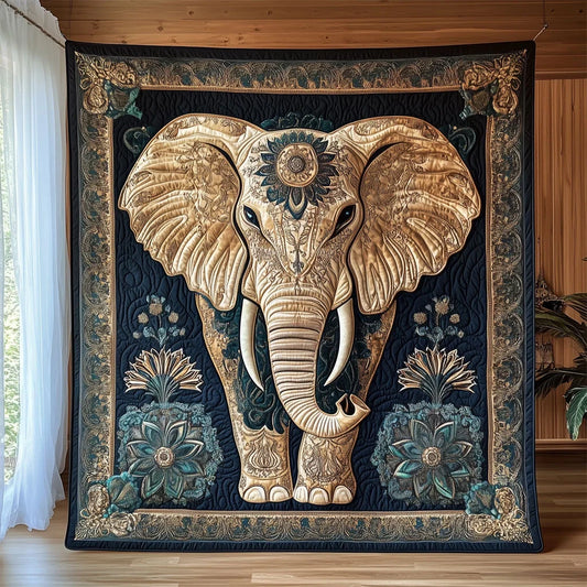 Elephant Emperor Of Midnight Grove Quilt Blanket