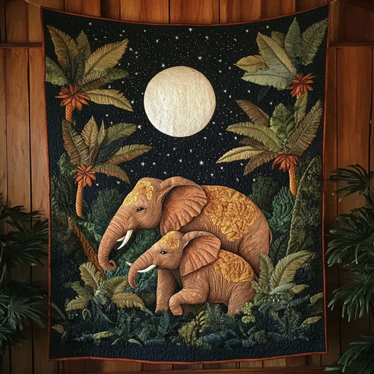 Elephant Family Quilt Blanket