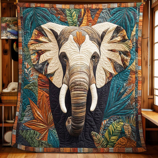 Elephant Forest Quilt Blanket