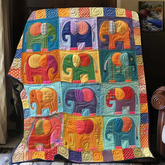 Elephant Fun Quilt Blanket