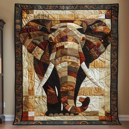 Elephant Haven Quilt Blanket - Quilted Blanket by OtterMia