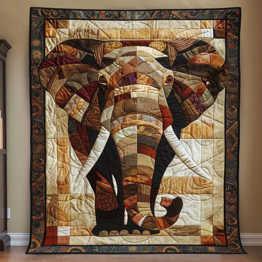 Elephant Haven Quilt Blanket - Quilted Blanket by OtterMia