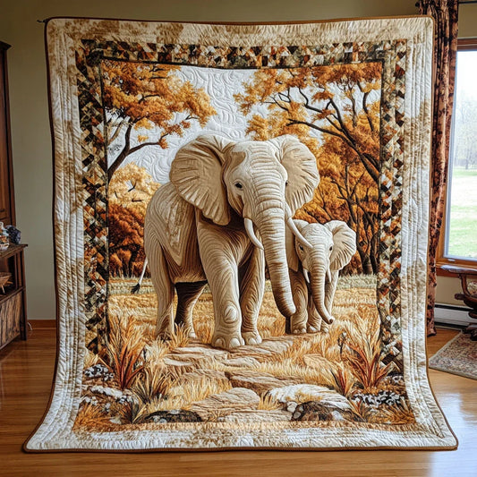 Elephant Heart Of Mom Quilt Blanket