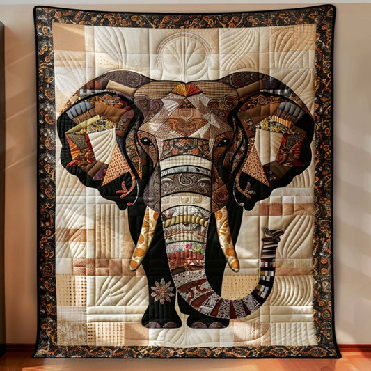 Elephant Kingdom Quilt Blanket - Quilted Blanket by OtterMia