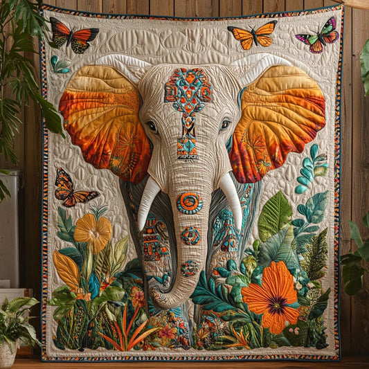 Elephant Majesty Quilt Blanket