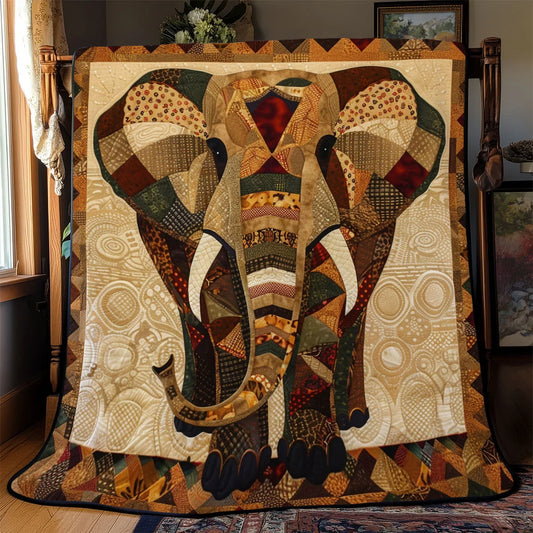 Elephant Mosaic Quilt Blanket