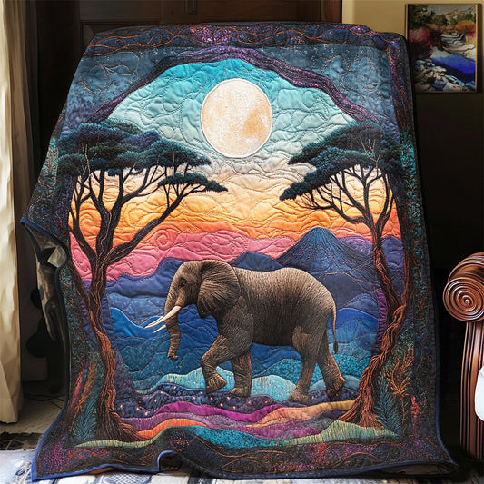 Elephant Night Dream Quilt Blanket