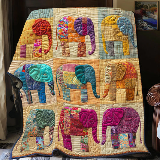 Elephant Parade Quilt Blanket