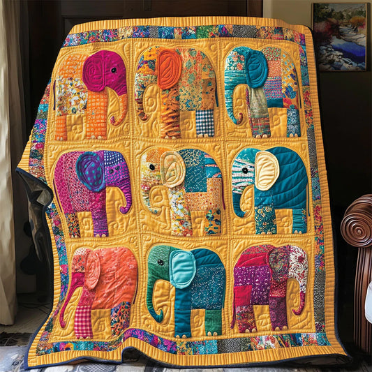 Elephant Patch Quilt Blanket