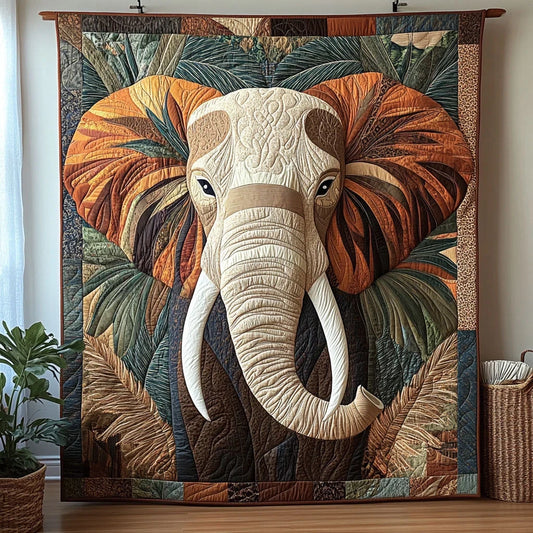 Elephant Patchwork Quilt Blanket