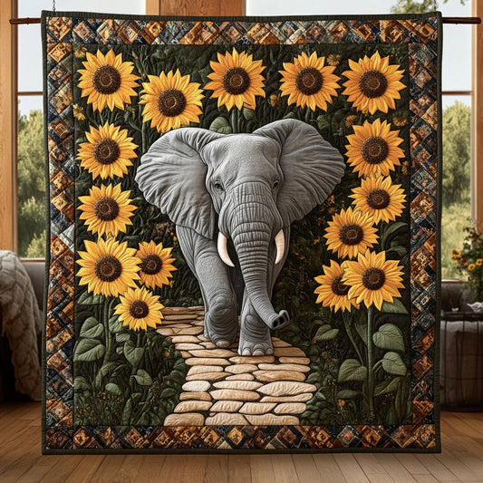Elephant Pathway Quilt Blanket