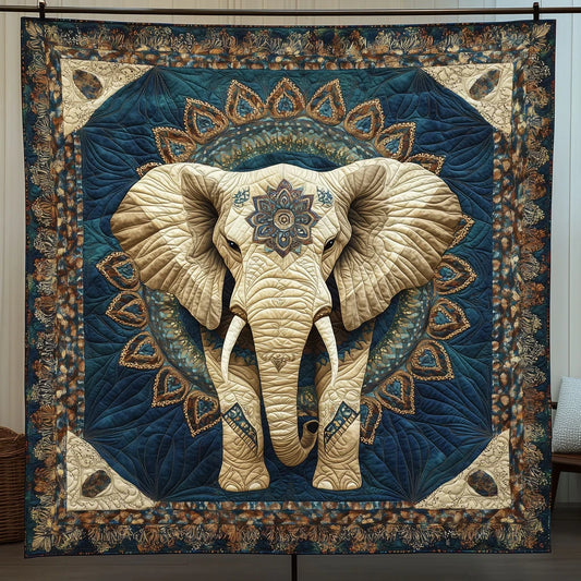 Elephant Royal Guardian Quilt Blanket