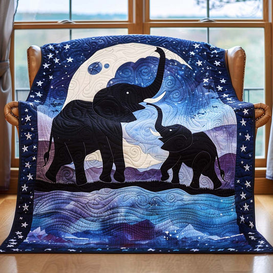 Elephant Treasures Quilt Blanket - Quilted Blanket by OtterMia