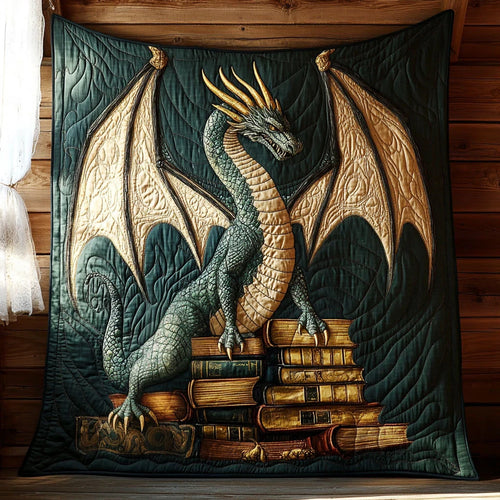Emerald Dragon Quilt Blanket