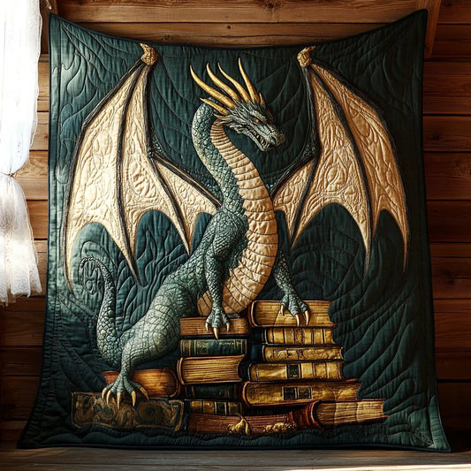 Emerald Dragon Quilt Blanket