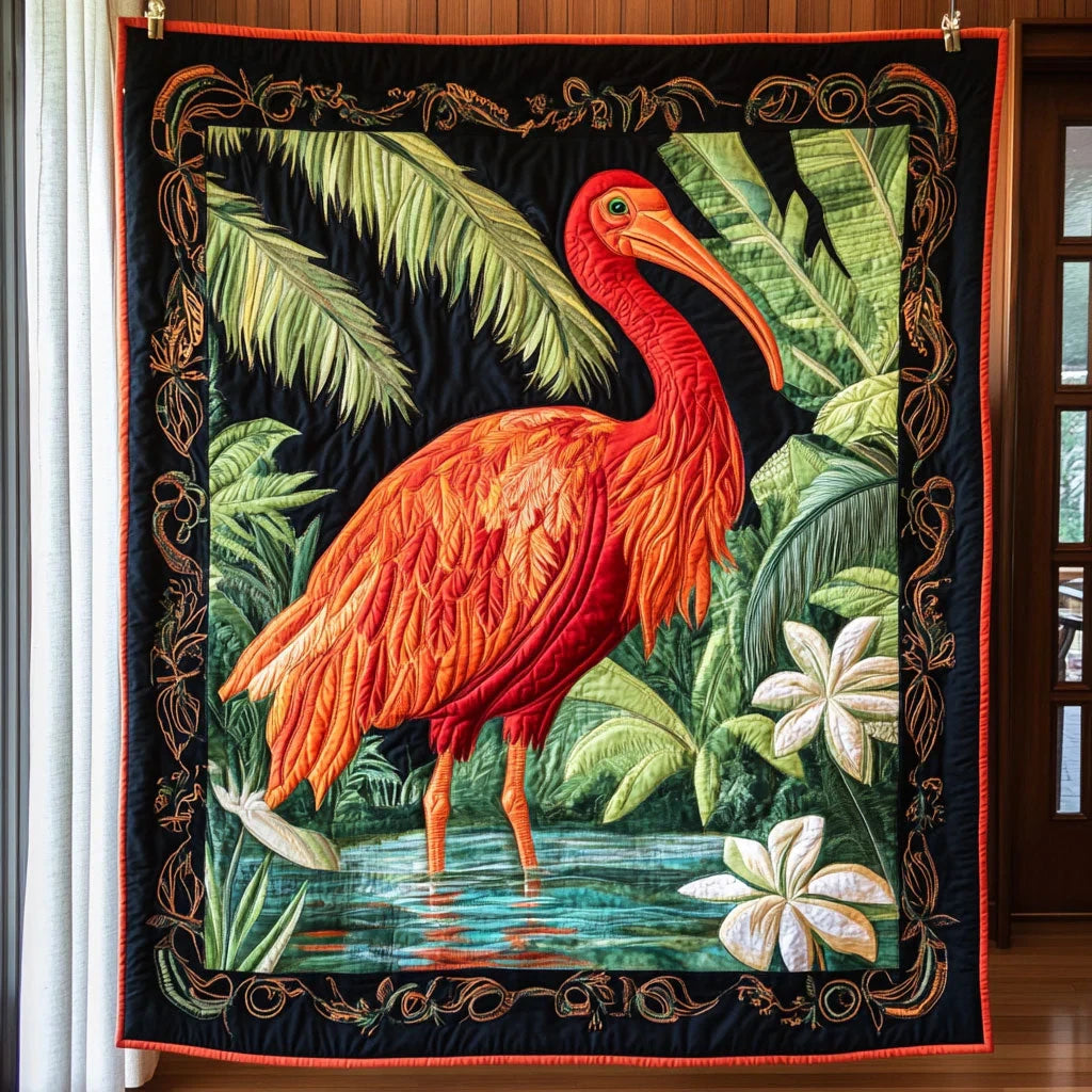 Emerald Flame Quilt Blanket