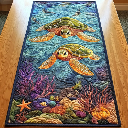 Emerald Glide Quilted Table Runner