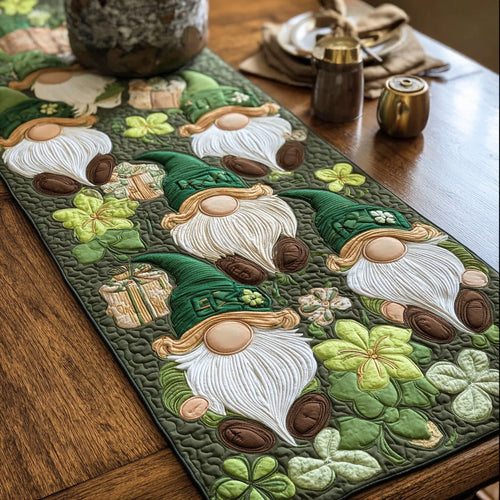 Emerald Gnome Quilted Table Runner