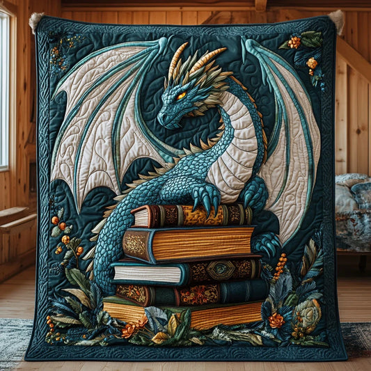 Enchanted Dragon Book Quilt Blanket