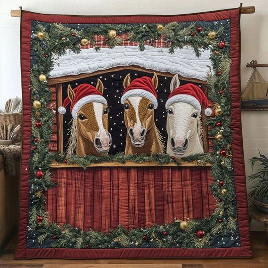 Enchanted Horse Christmas Quilt Blanket