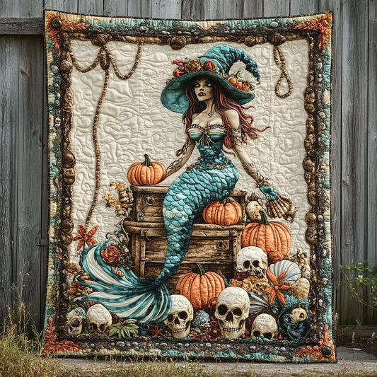 Enchanted Mermaid Witch Quilt Blanket