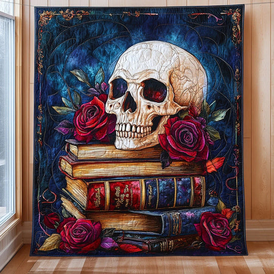 Enchanted Skull Book Quilt Blanket