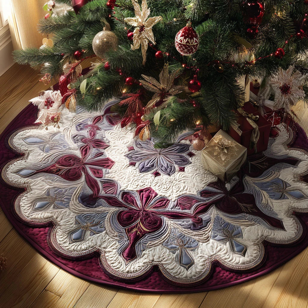 Eternal Bloom Christmas Quilted Tree Skirt