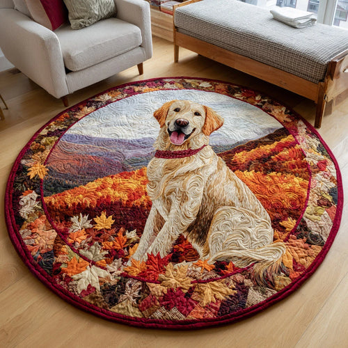 Eternal Golden Retriever Quilted Round Mat