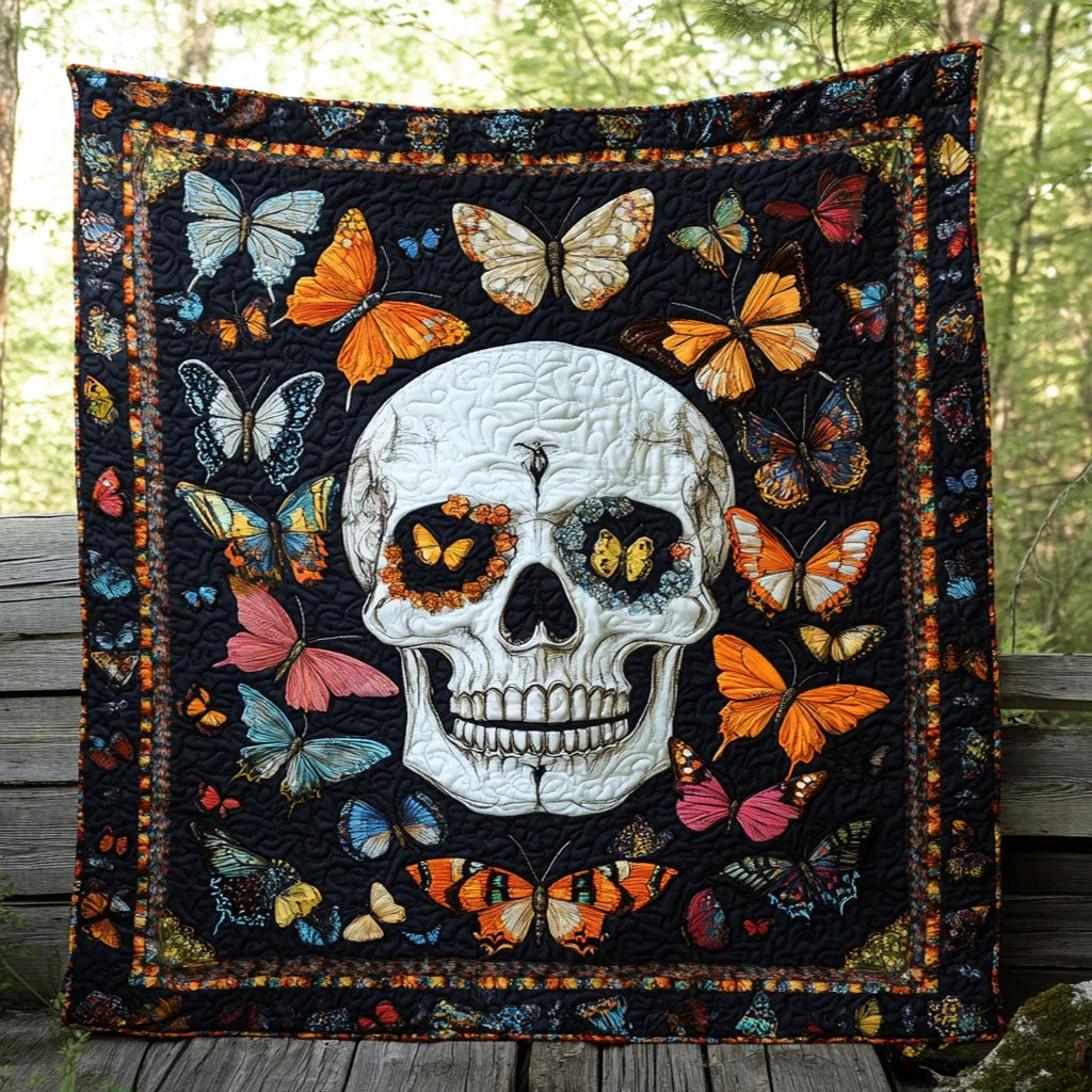 Eternal Skull Butterfly Quilt Blanket
