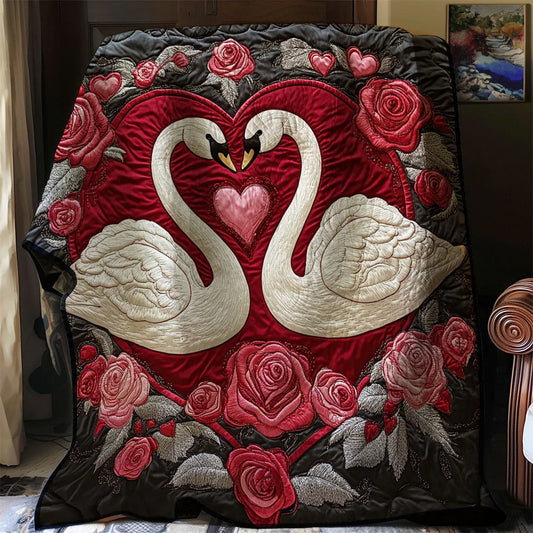 Eternal Swan Bond Quilt Blanket