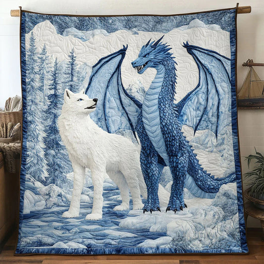 Ethereal Dragon Quilt Blanket