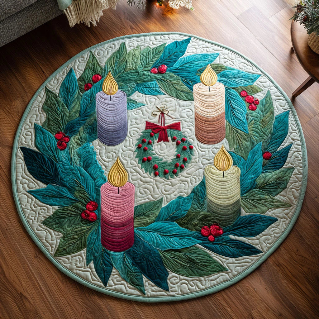 Evergreen Advent Ring Quilted Round Mat