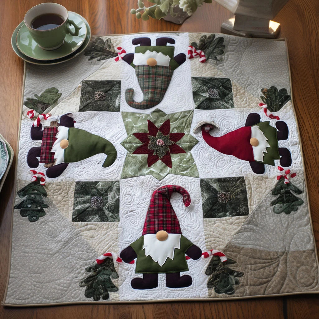 Evergreen Glow Quilted Table Topper