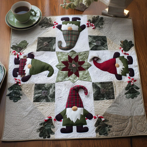 Evergreen Glow Quilted Table Topper