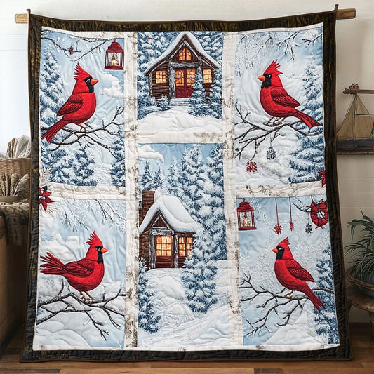Evergreen Hope Cardinal Quilt Blanket