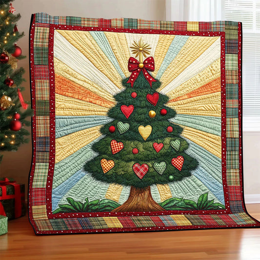 Evergreen Patchwork Holiday Quilt Blanket