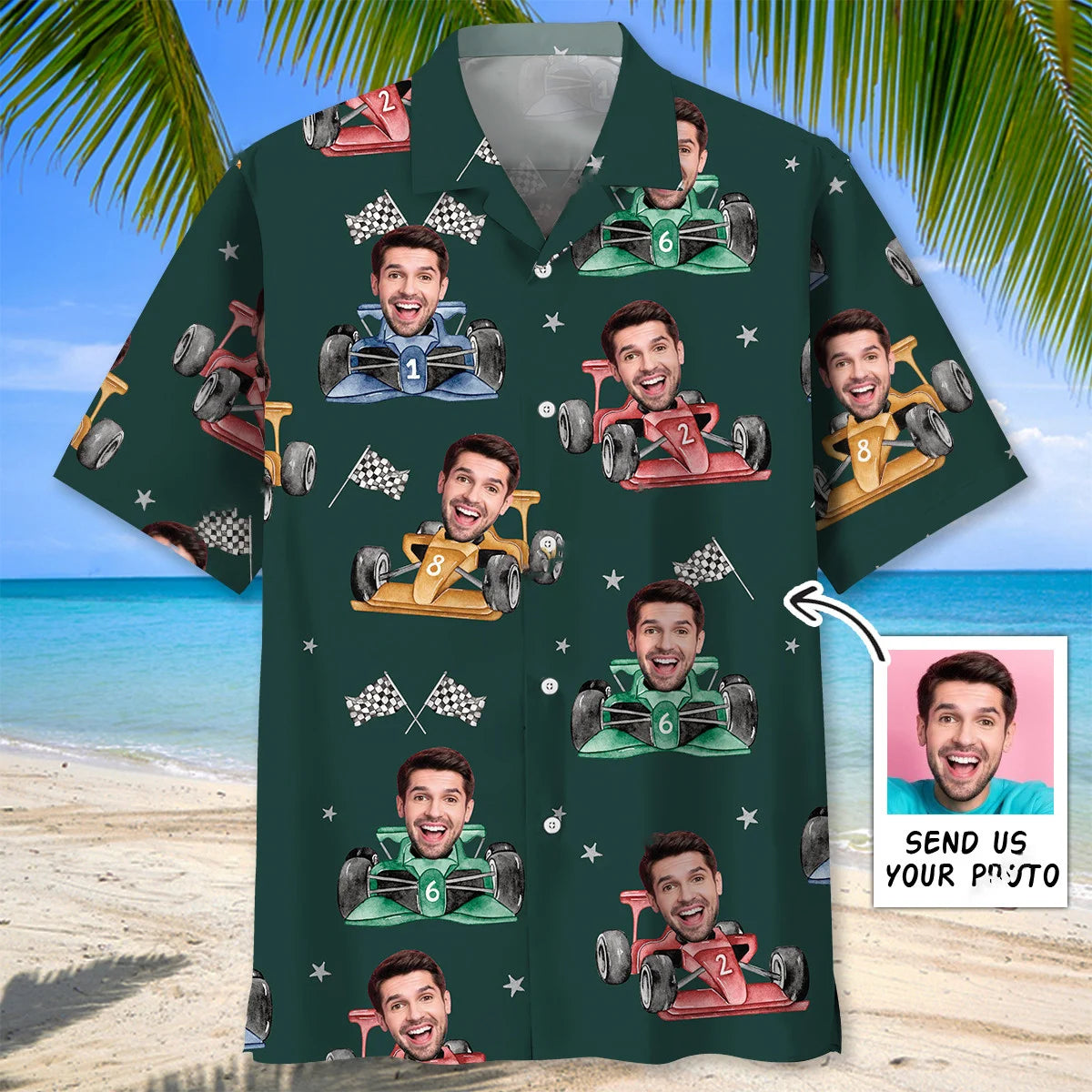 F1 Racing Custom Face Hawaiian Shirt