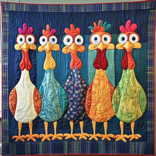 Fabric Chickens Quilt Blanket