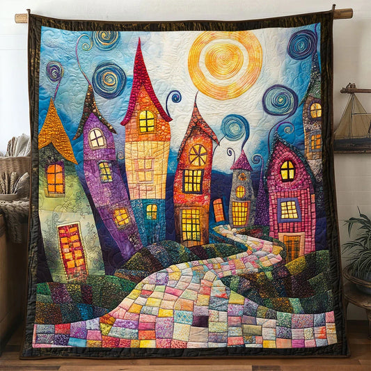 Fairytale Village Radiant Night Quilt Blanket