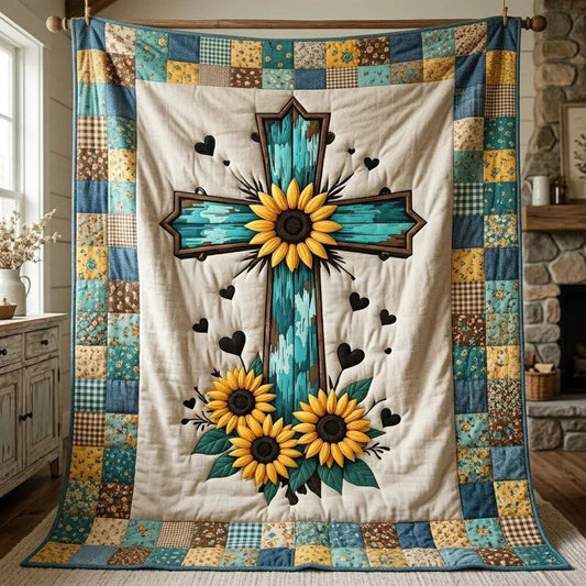 Faith and Flora Quilt Blanket - Quilted Blanket by OtterMia