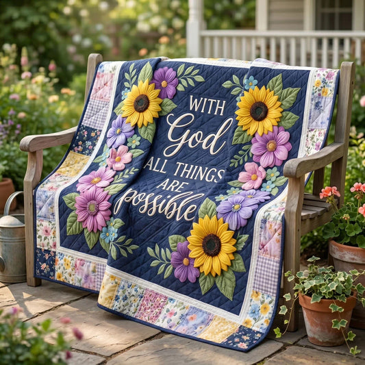 Faith And Flowers Quilt Blanket
