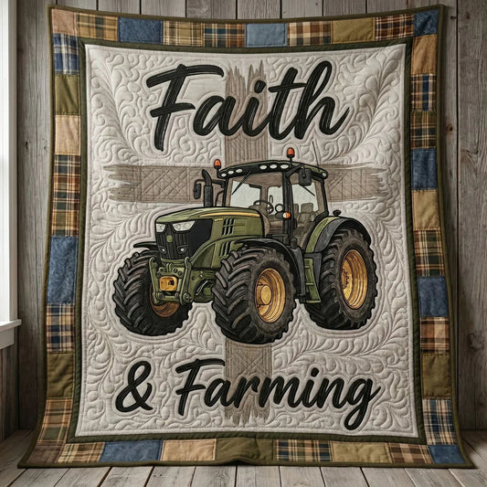 Faith Driven Farming Quilt Blanket