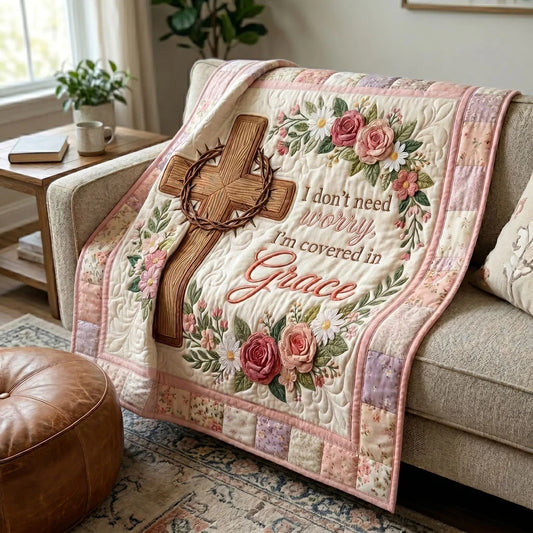 Faith Over Worry Quilt Blanket