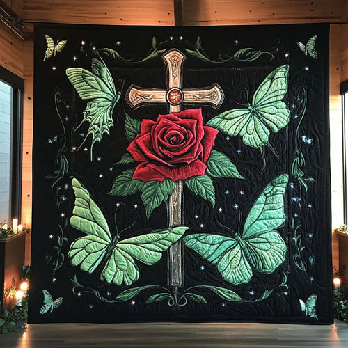 Faith Wing Rose Quilt Blanket