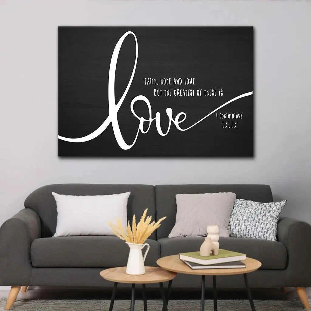 faith hope and love wall art canvas (Landscape) (view 6)